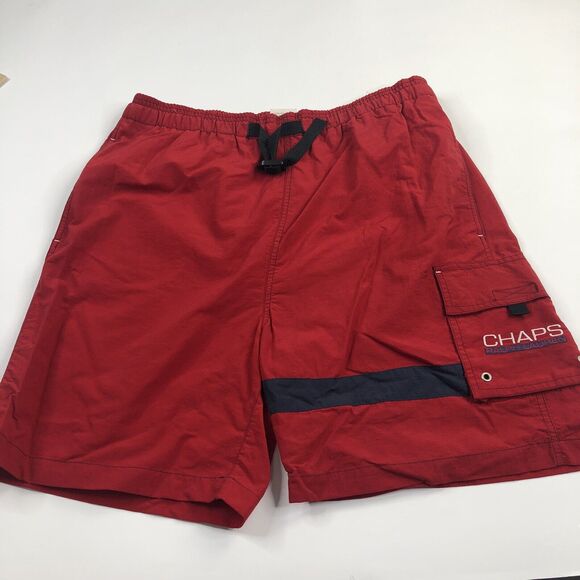Vintage Chaps Ralph Lauren Bathing Suit Swim Shorts XL (34W) Trunks Spell out - Picture 1 of 6